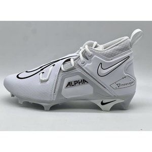 Size 10 Men's Nike Alpha Menace Pro 3 Football Cleats  CT6649-109 White / Gray
